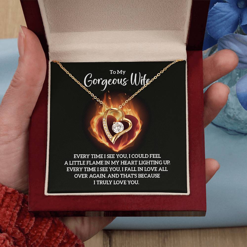 To My Gorgeous Wife Soulmate, Forever Love Necklace