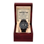 To My Beloved Husband, Soulmate, Black Chronograph Watch,