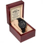 To My Beloved Husband, Soulmate, Black Chronograph Watch,