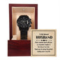 To My Beloved Husband, Soulmate, Black Chronograph Watch,