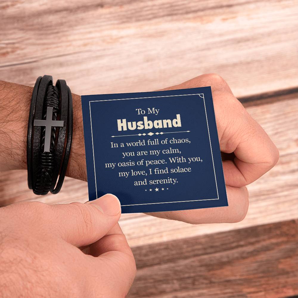To My Husband, Men's Cross Bracelet