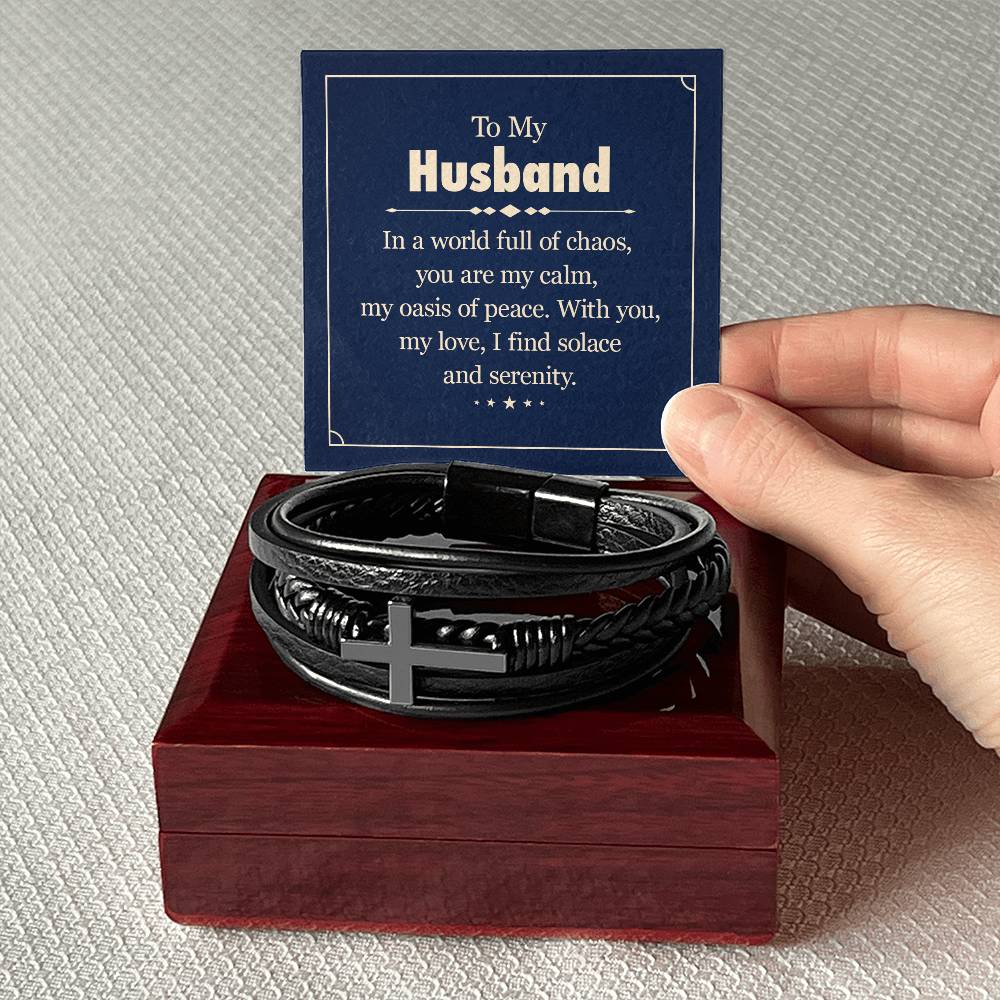 To My Husband, Men's Cross Bracelet