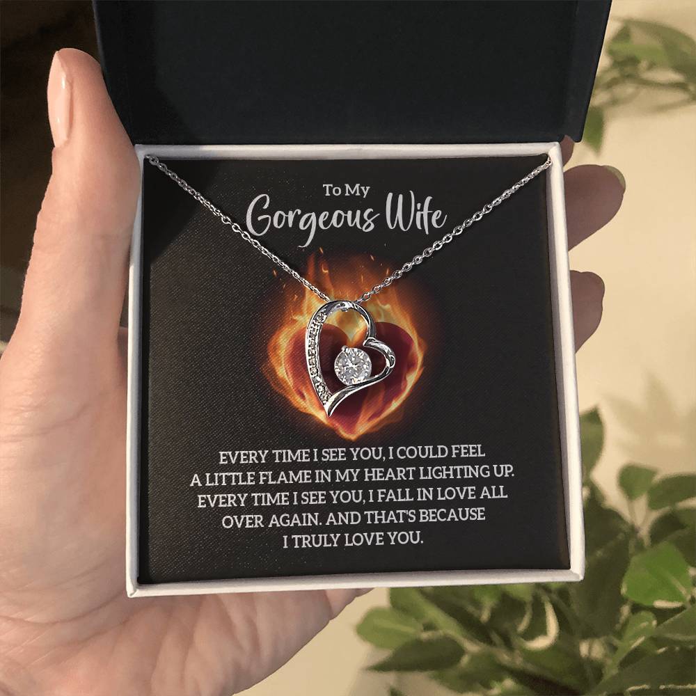 To My Gorgeous Wife Soulmate, Forever Love Necklace
