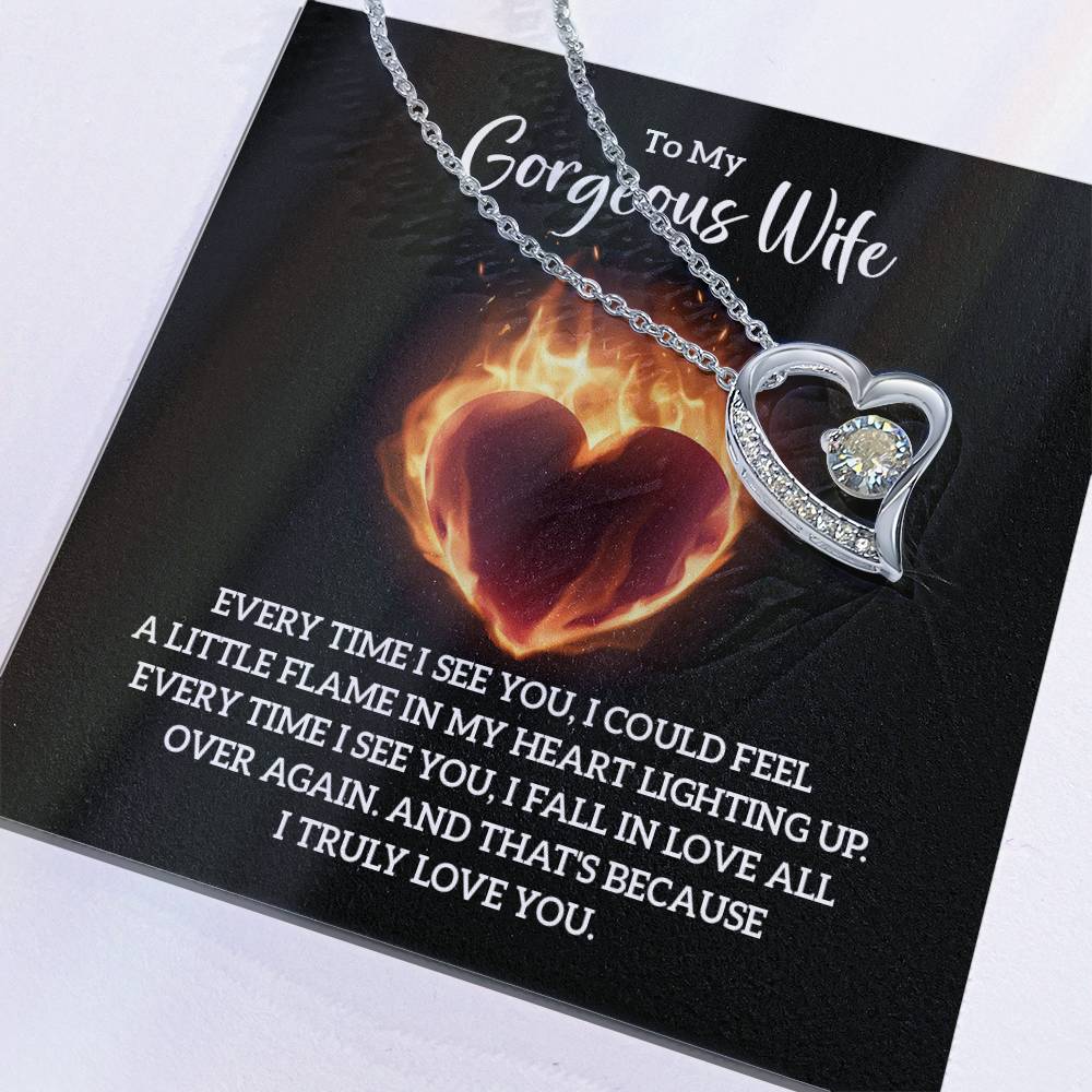 To My Gorgeous Wife Soulmate, Forever Love Necklace