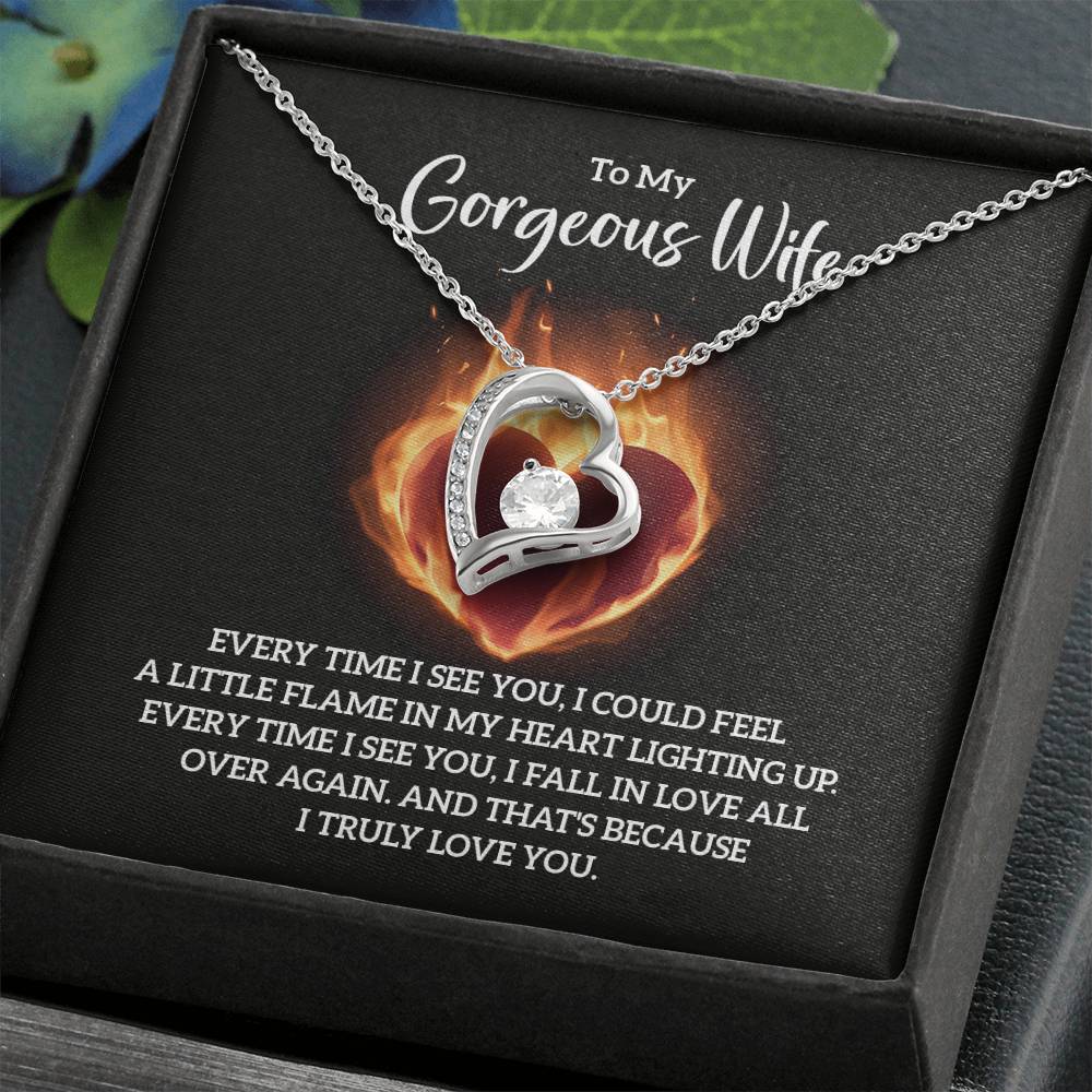 To My Gorgeous Wife Soulmate, Forever Love Necklace