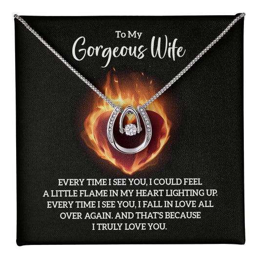 To My Gorgeous Wife, Soulmate, Lucky In Love Necklace