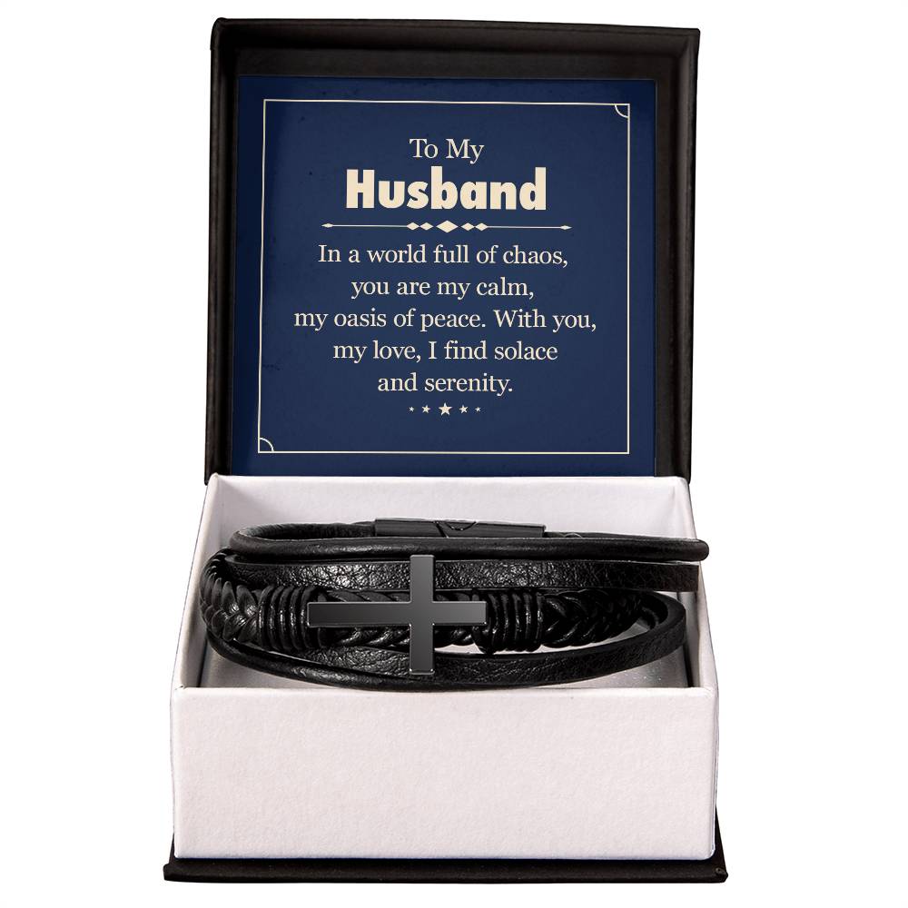 To My Husband, Men's Cross Bracelet