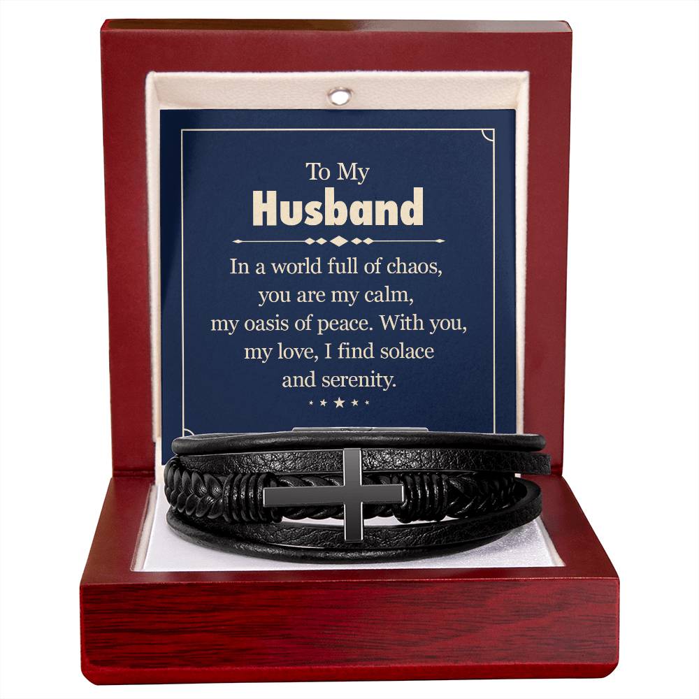 To My Husband, Men's Cross Bracelet