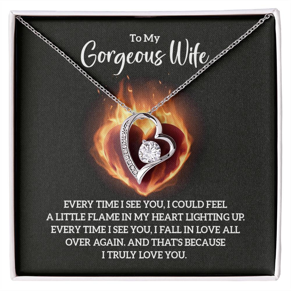 To My Gorgeous Wife  Soulmate, Forever Love Necklace