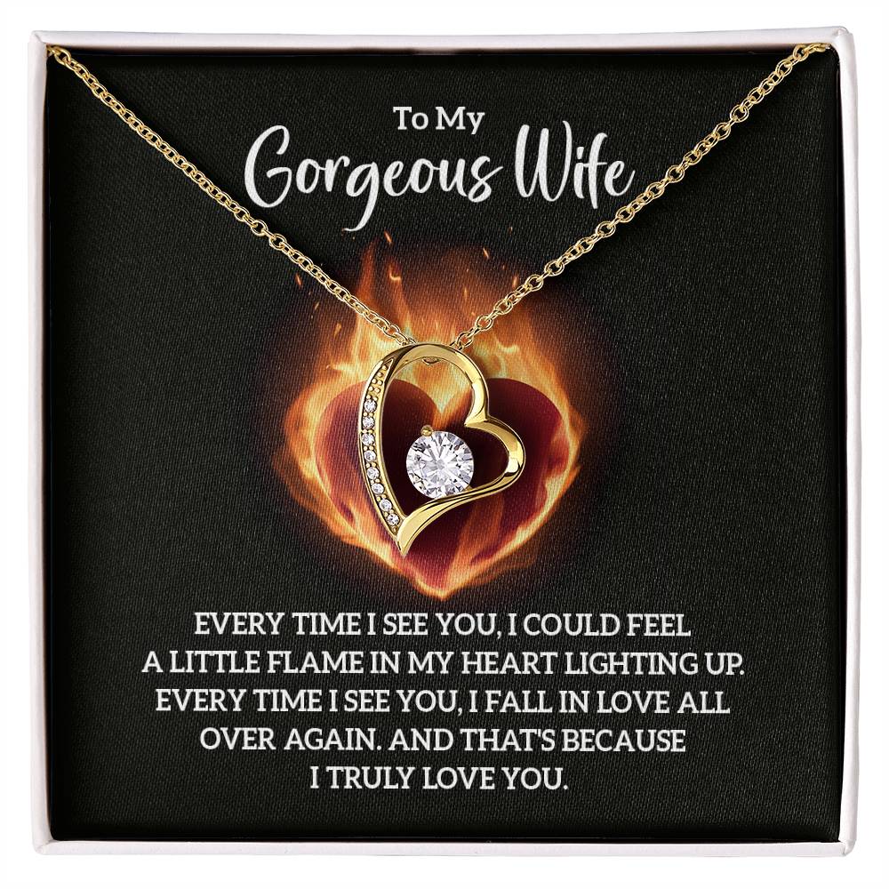 To My Gorgeous Wife  Soulmate, Forever Love Necklace