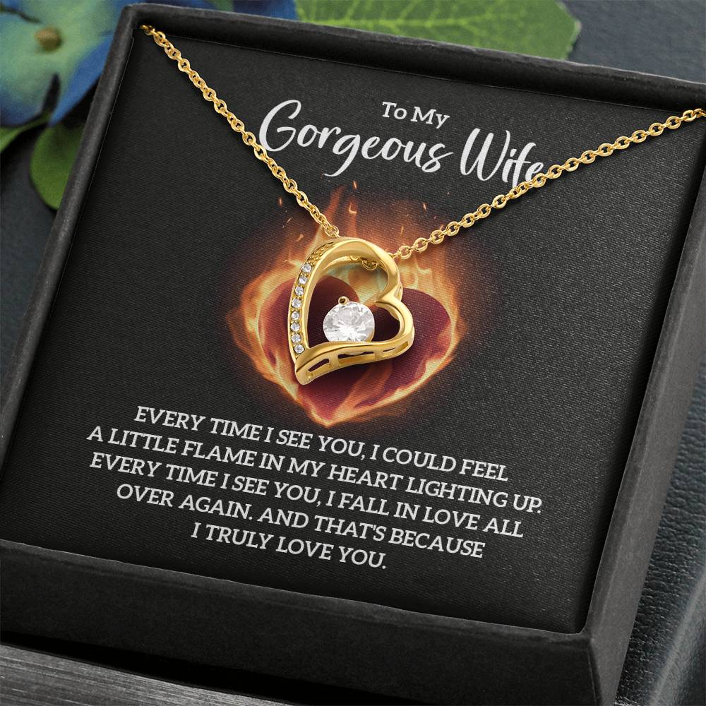 To My Gorgeous Wife  Soulmate, Forever Love Necklace